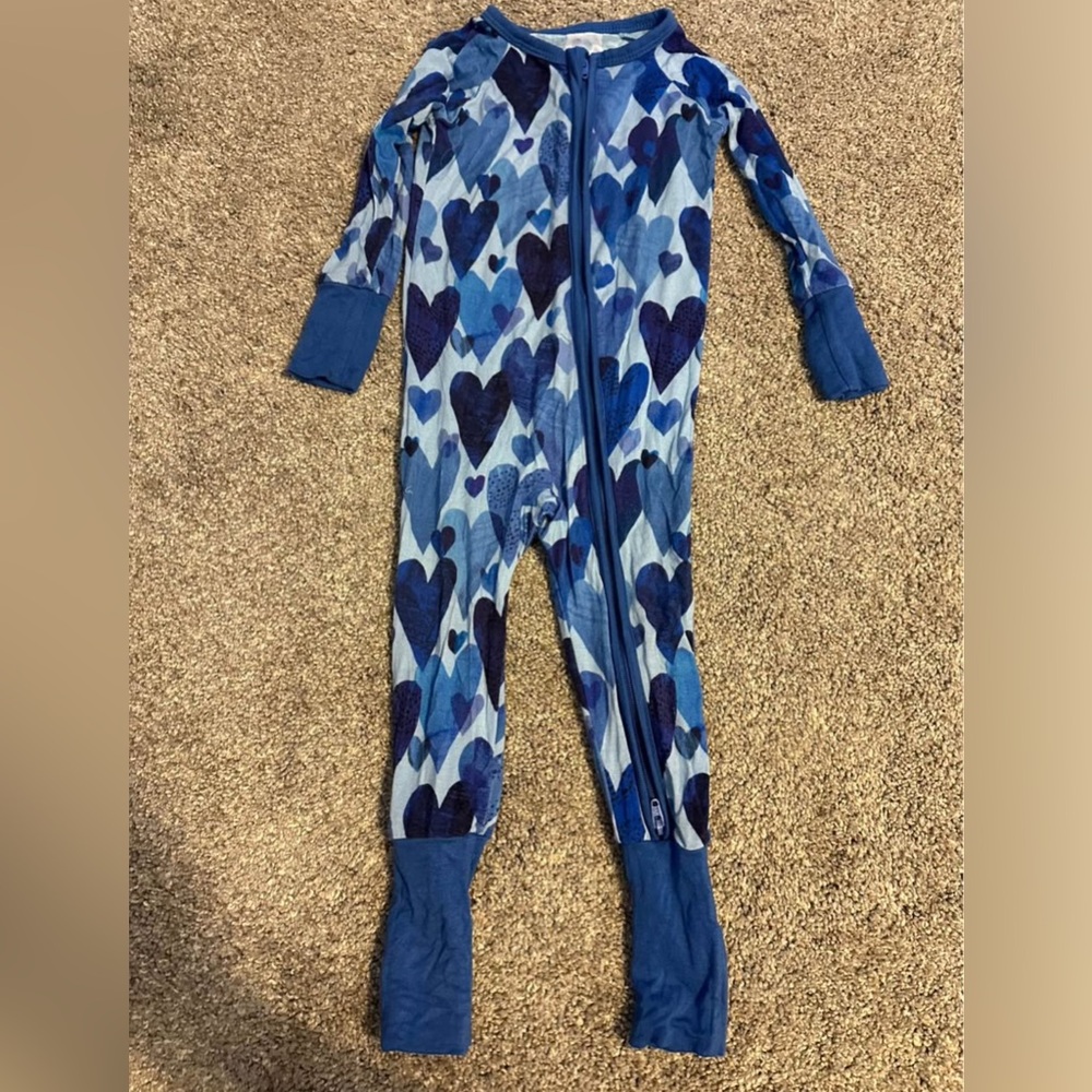Blue Hearts Little Sleepies 6-12mo